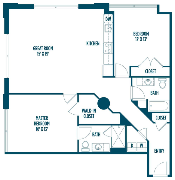 2D AHP Floor Plan at Foundry Lofts Workforce