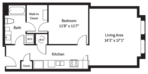 1AA AHP Floor Plan at The Continental