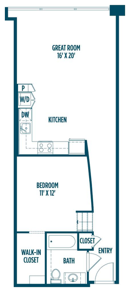 1A Floor Plan at Foundry Lofts Workforce