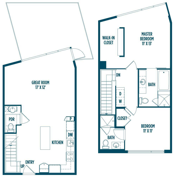 2E Floor Plan at Foundry Lofts Workforce