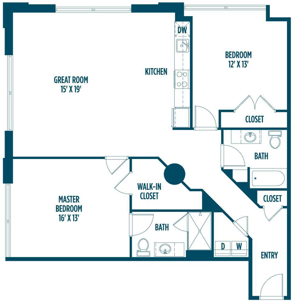 2D Floor Plan at Foundry Lofts Workforce