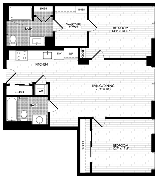 2A-A AHP Floor Plan at Guild