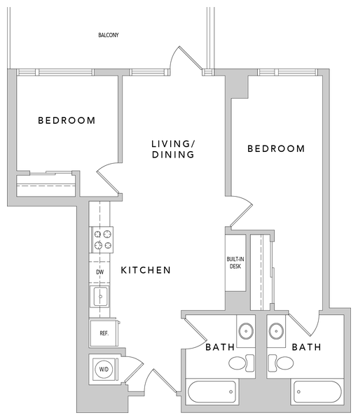 2AA AHP Floor Plan at Mosso