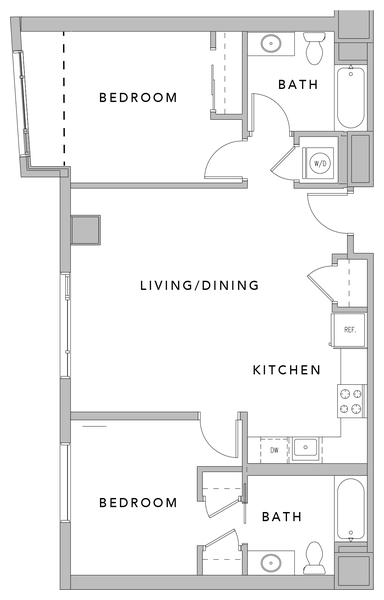 2R AHP Floor Plan at Mosso