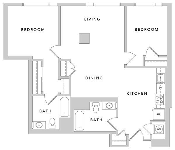 2P AHP Floor Plan at Mosso