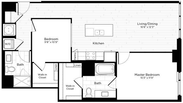 2J Floor Plan at Thayer and Spring