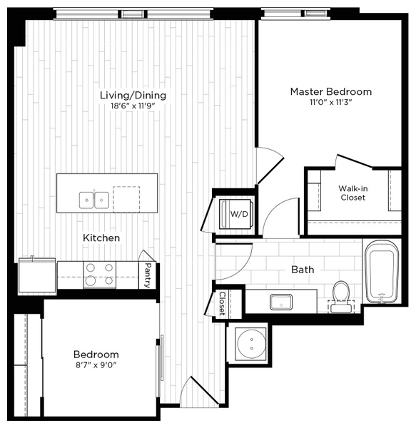 2A MPDU Floor Plan at Thayer + Spring
