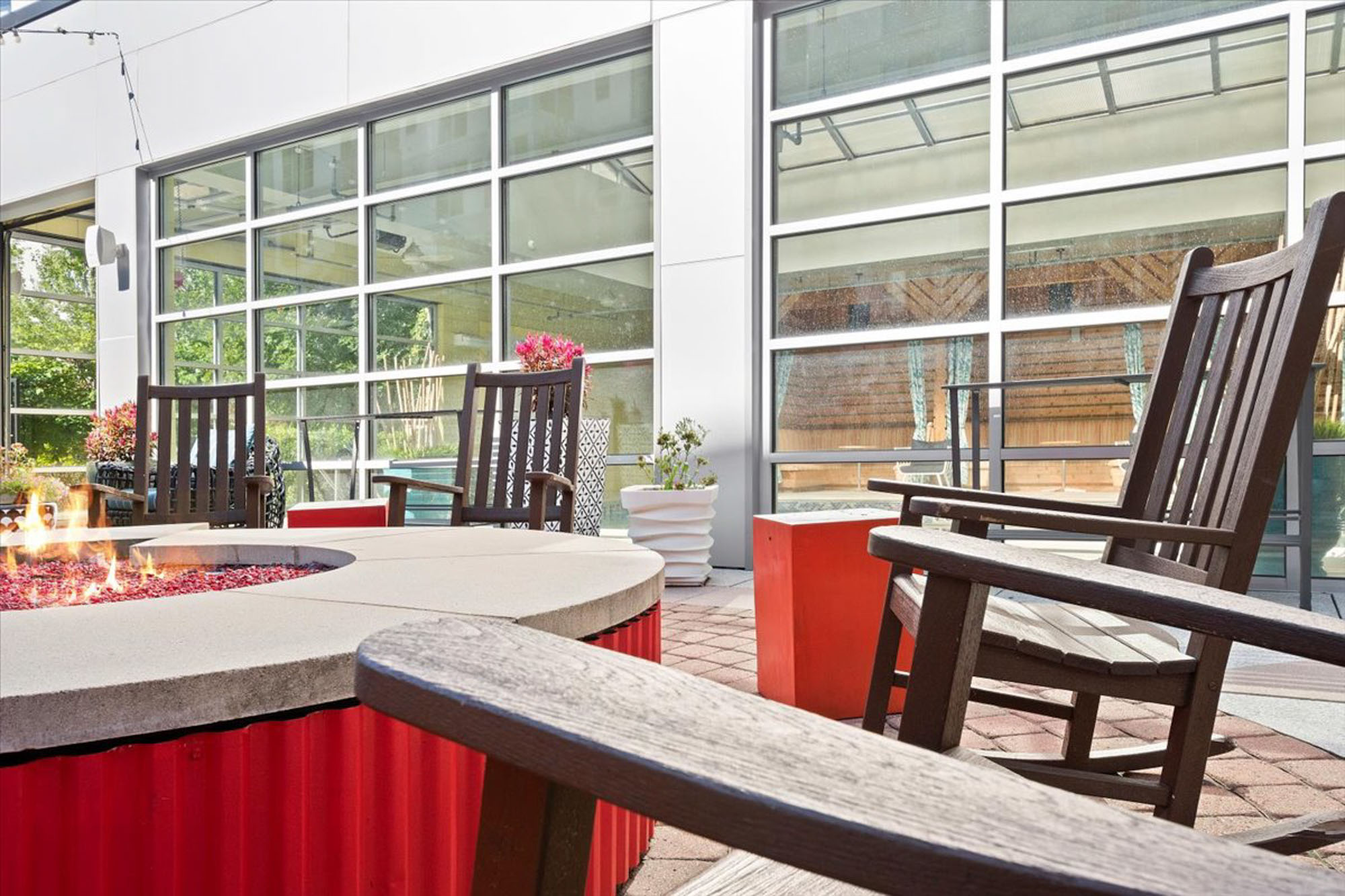 The firepit at 2626 South Side Flats apartments in Pittsburg, Pennsylvania.