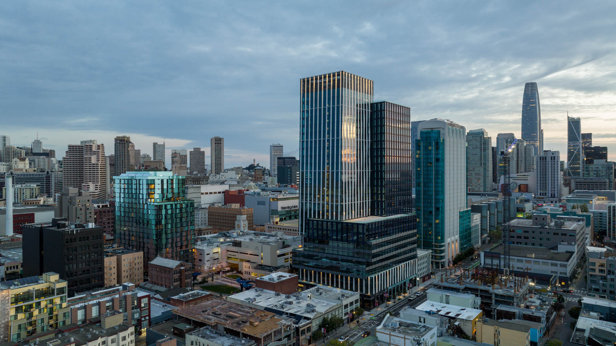 The skyline at The George apartments in San Francisco, CA