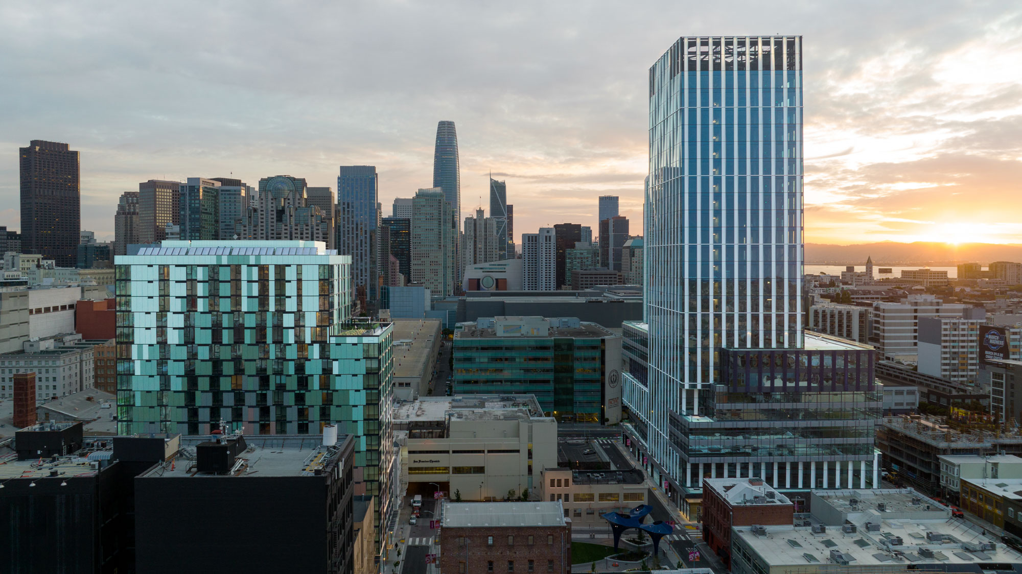 The skyline at The George apartments in San Francisco, CA