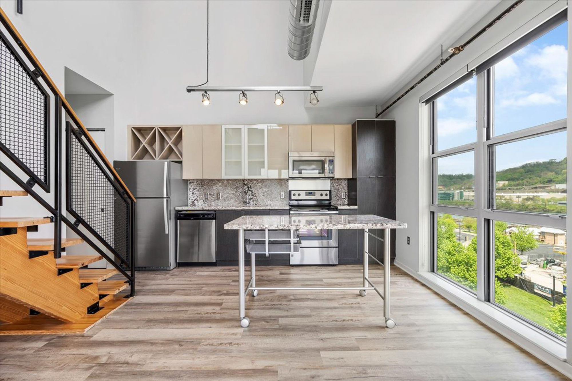 A kitchen at 2626 South Side Flats apartments in Pittsburg.