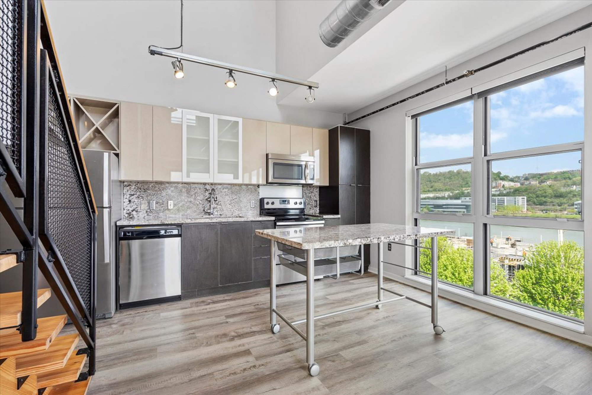 A kitchen at 2626 South Side Flats apartments in Pittsburg.