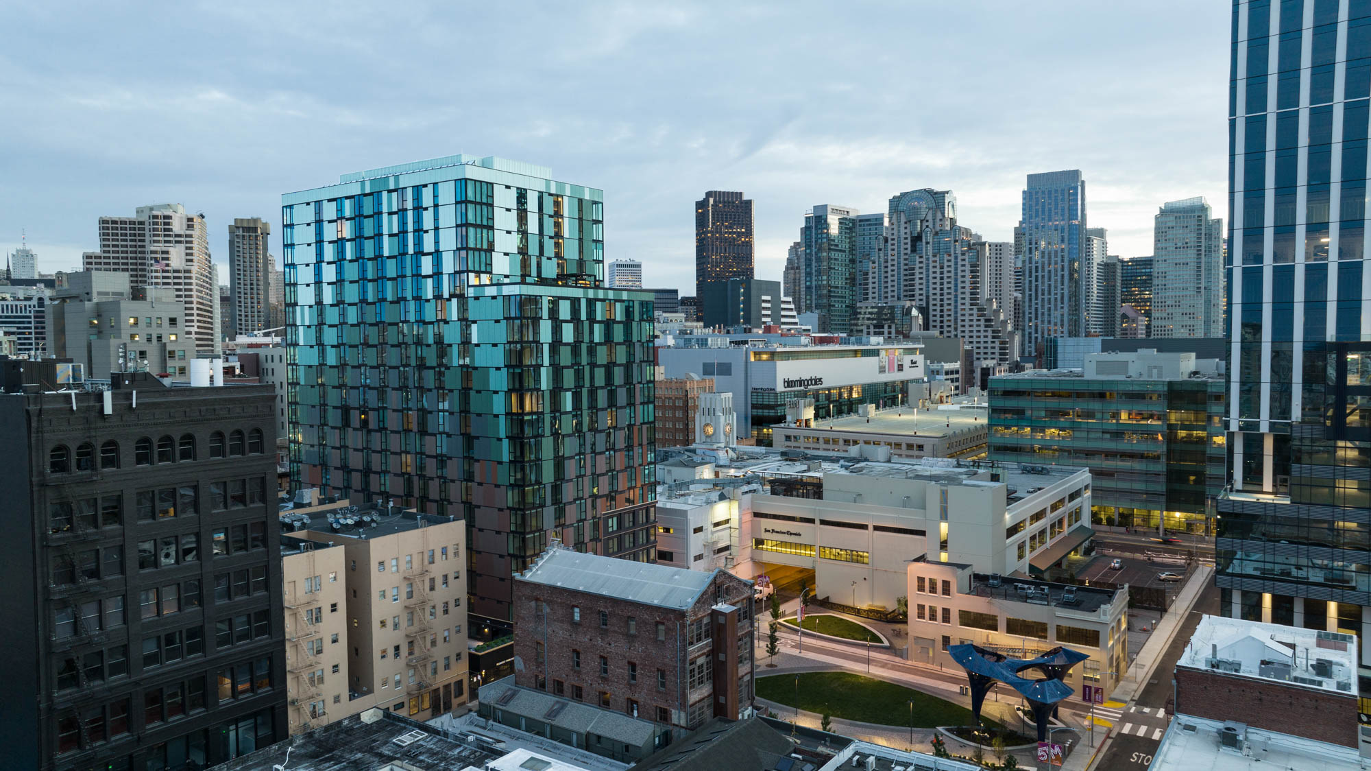 The skyline at The George apartments in San Francisco, CA