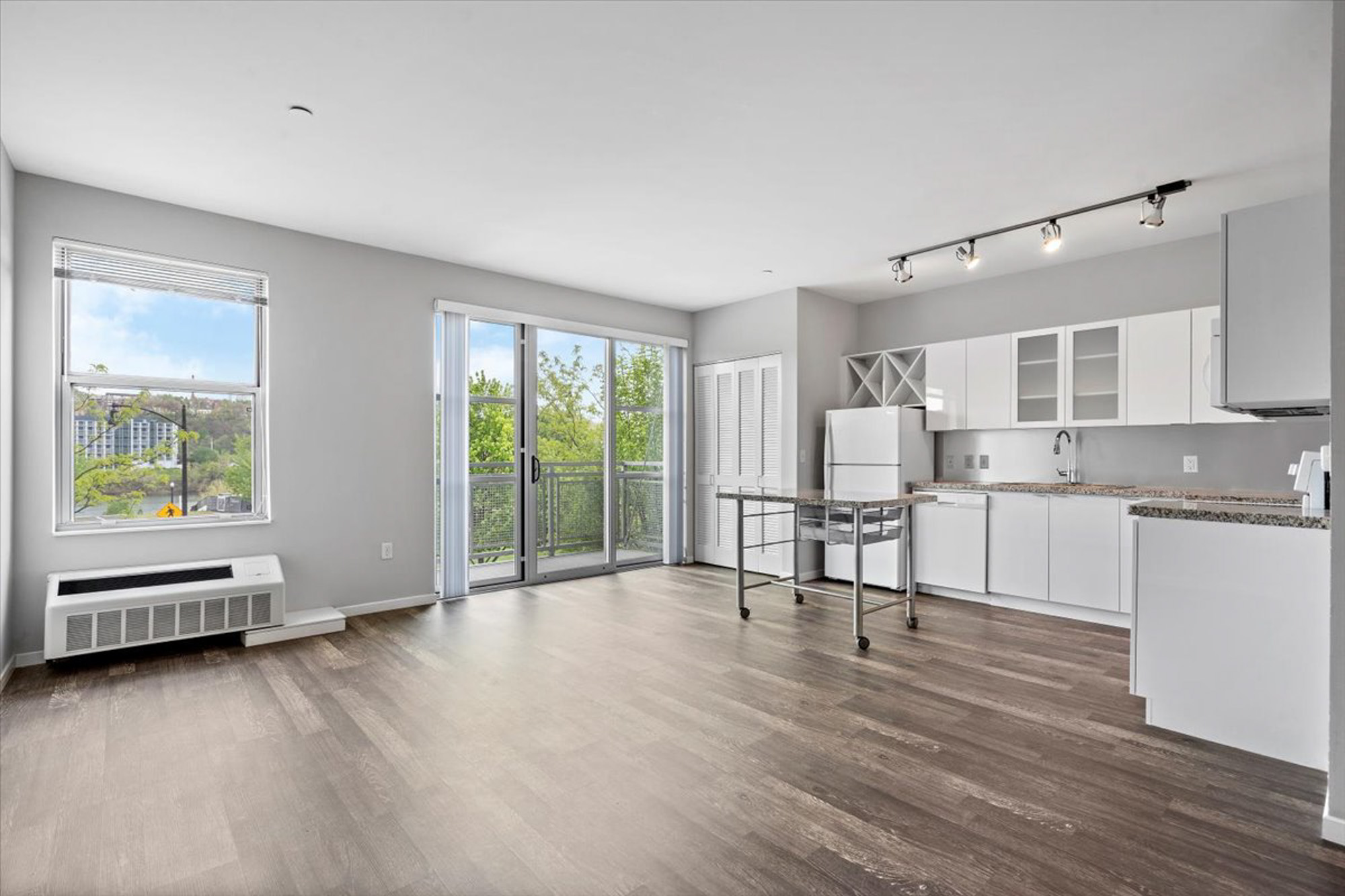 A living area at 2626 South Side Flats apartments in Pittsburg.