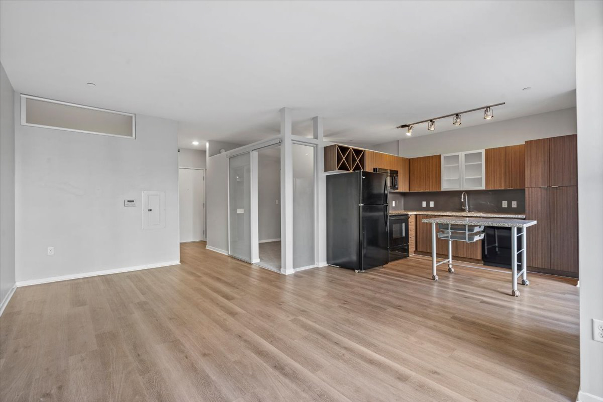 A living area at 2626 South Side Flats apartments in Pittsburg.