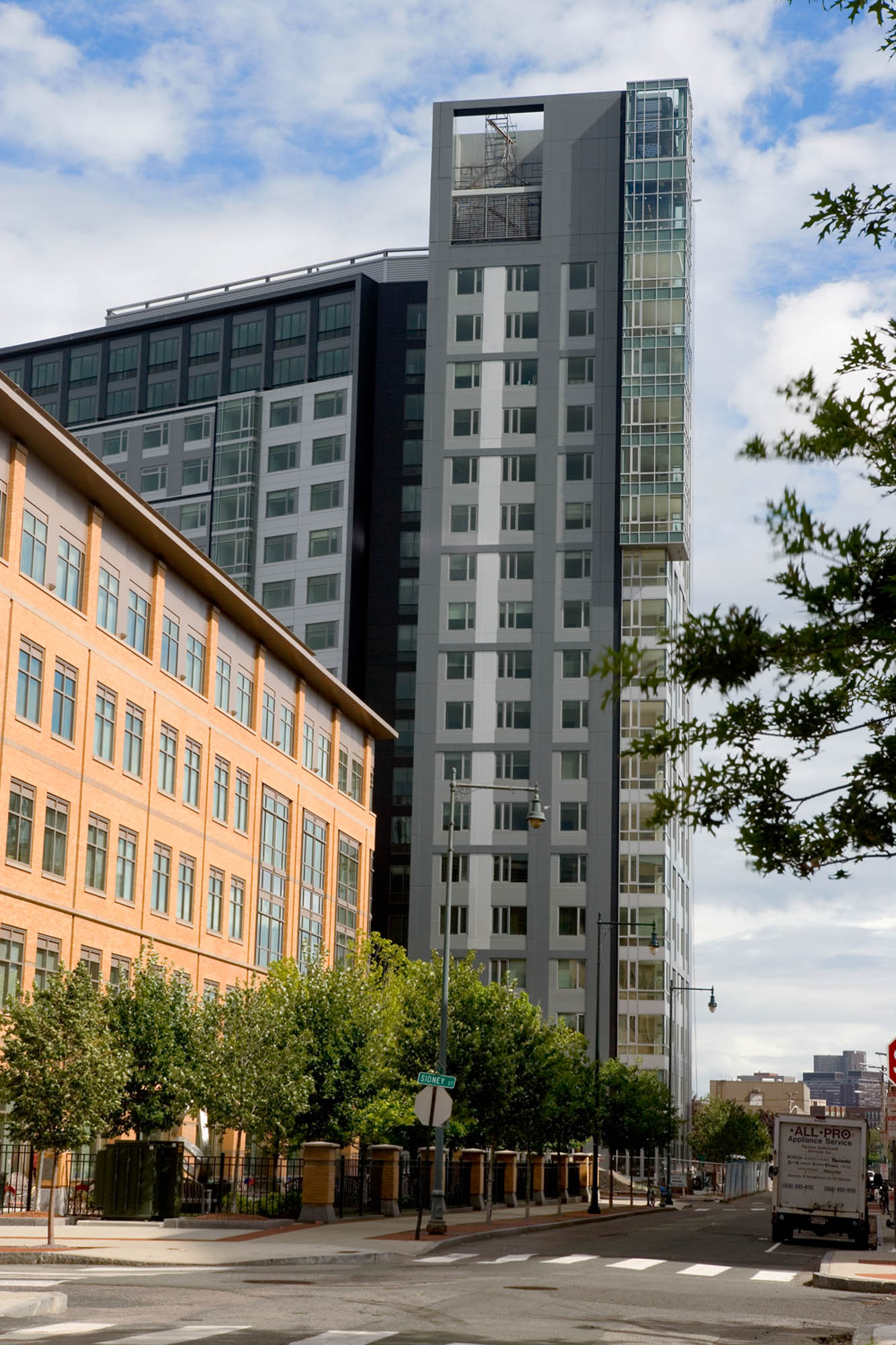 Wide shot of 100 Landsdowne exterior