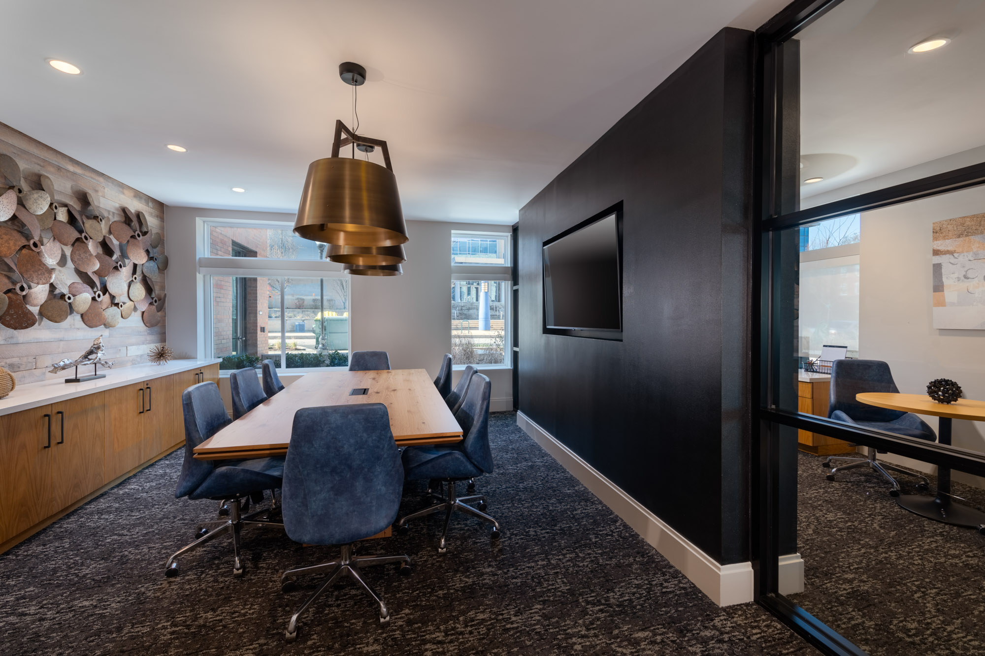 The business center at 1110 Key Federal Hill apartments in Baltimore, Maryland.