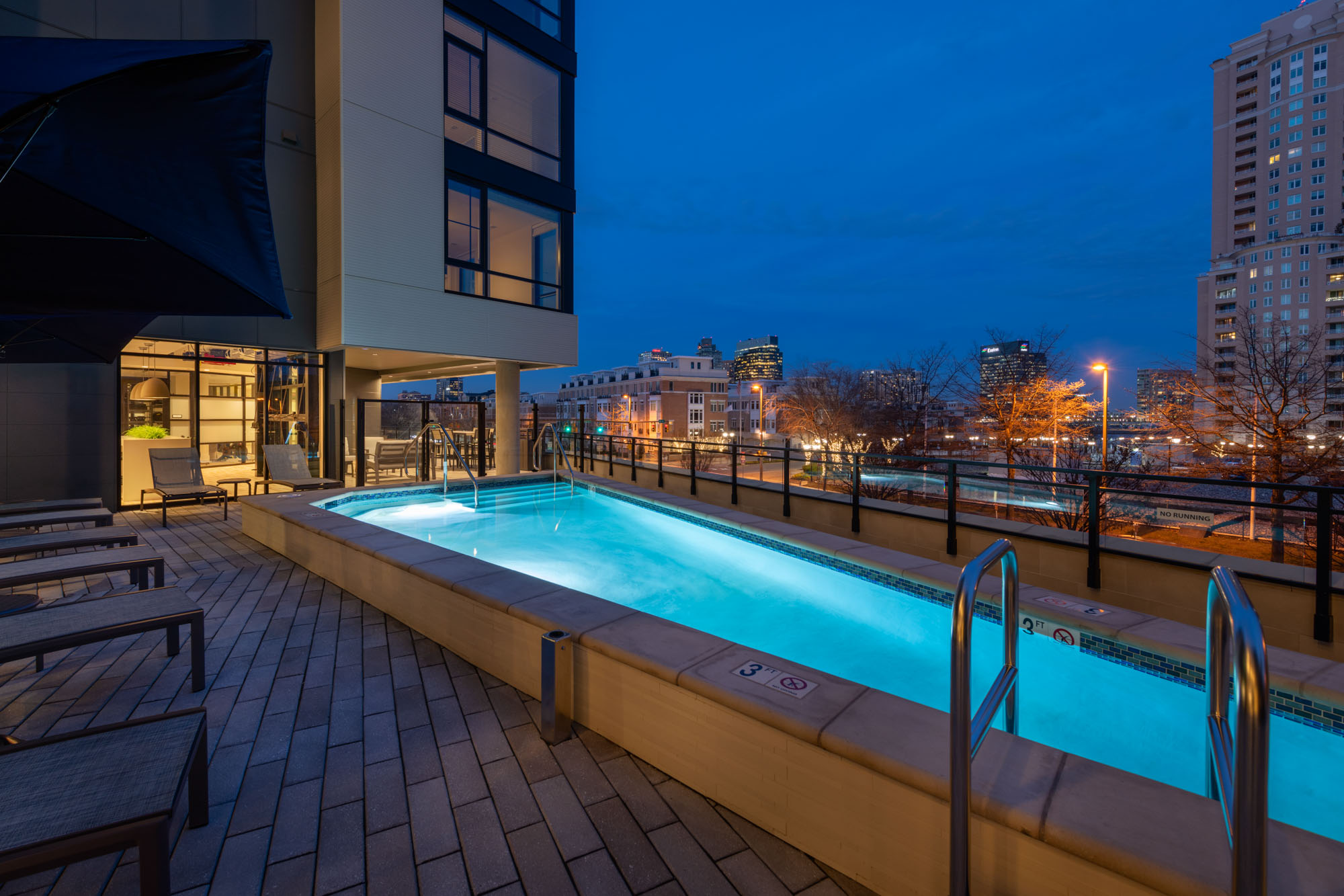 The pool at 1110 Key Federal Hill apartments in Baltimore, Maryland.