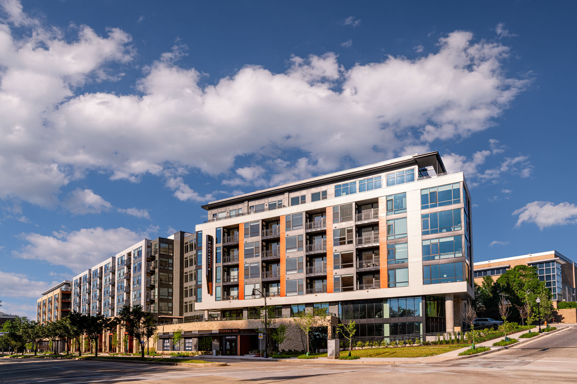 The exterior of 1110 Key Federal Hill apartments in Baltimore, Maryland.