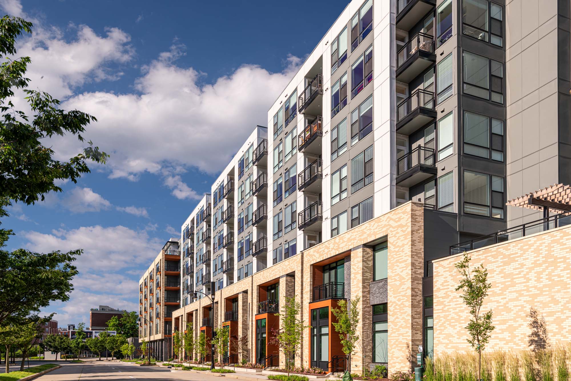 The exterior of 1110 Key Federal Hill apartments in Baltimore, Maryland.