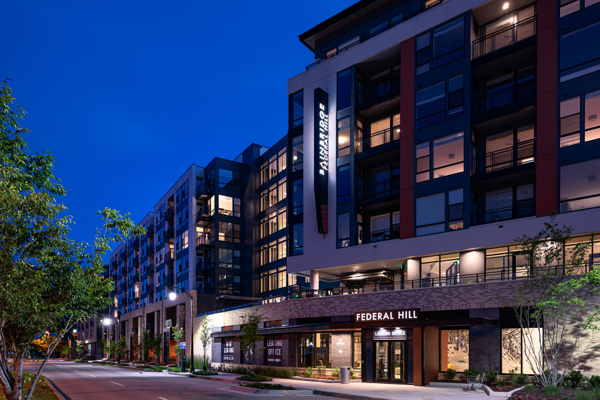 The entrance of 1110 Key Federal Hill apartments in Baltimore, Maryland.