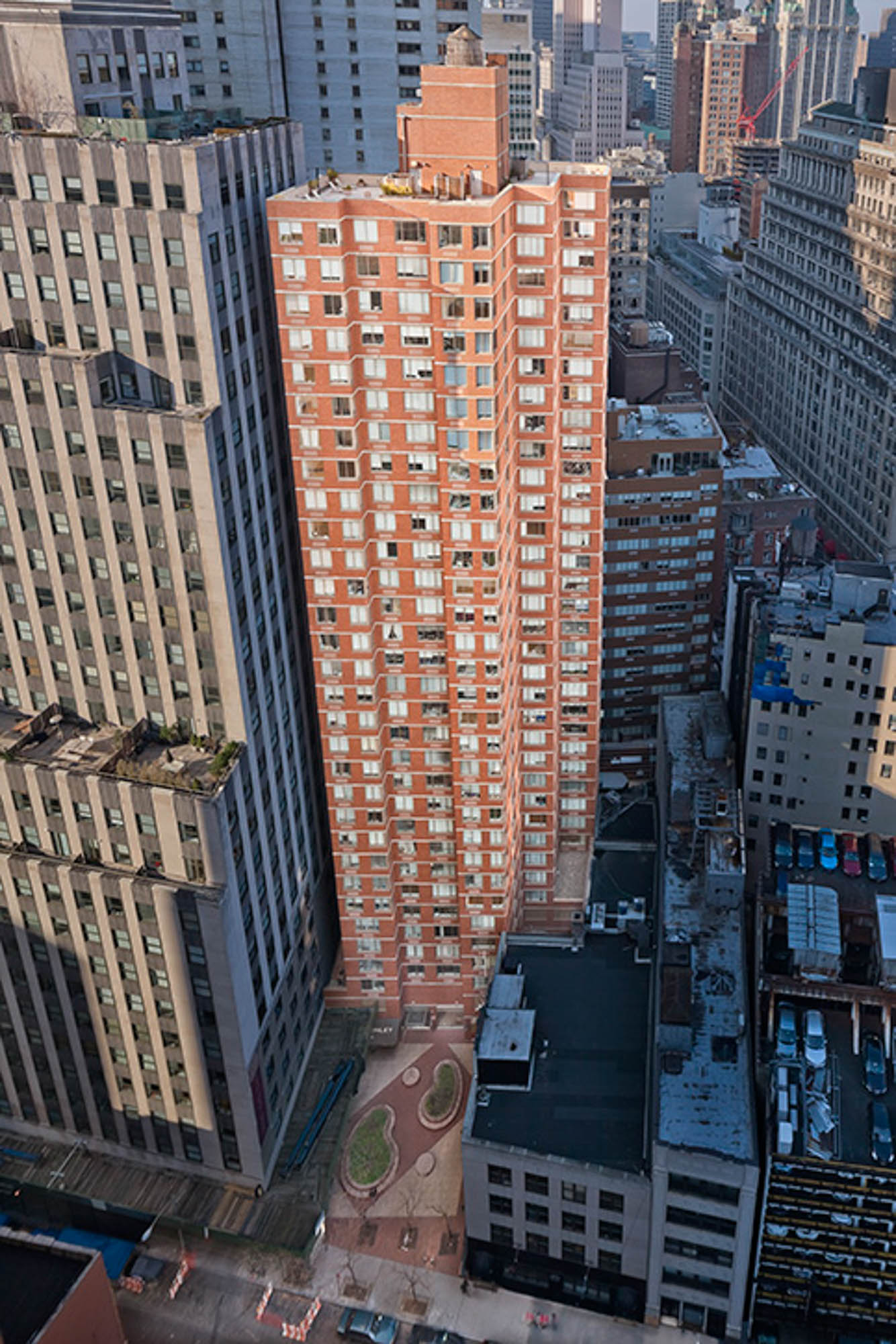 The exterior of 15 Cliff apartments in Manhattan, NYC.