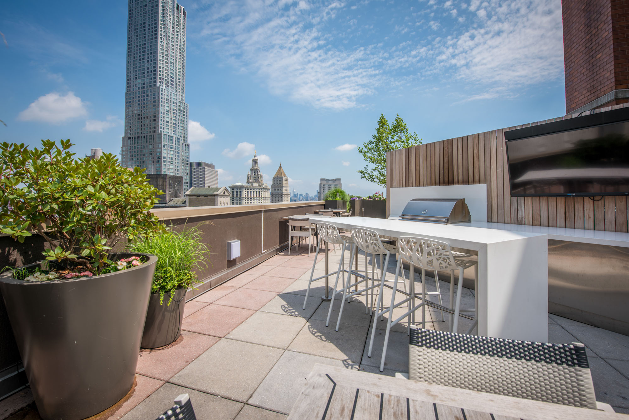 The rooftop lounge at 15 Cliff apartments in Manhattan, NYC.