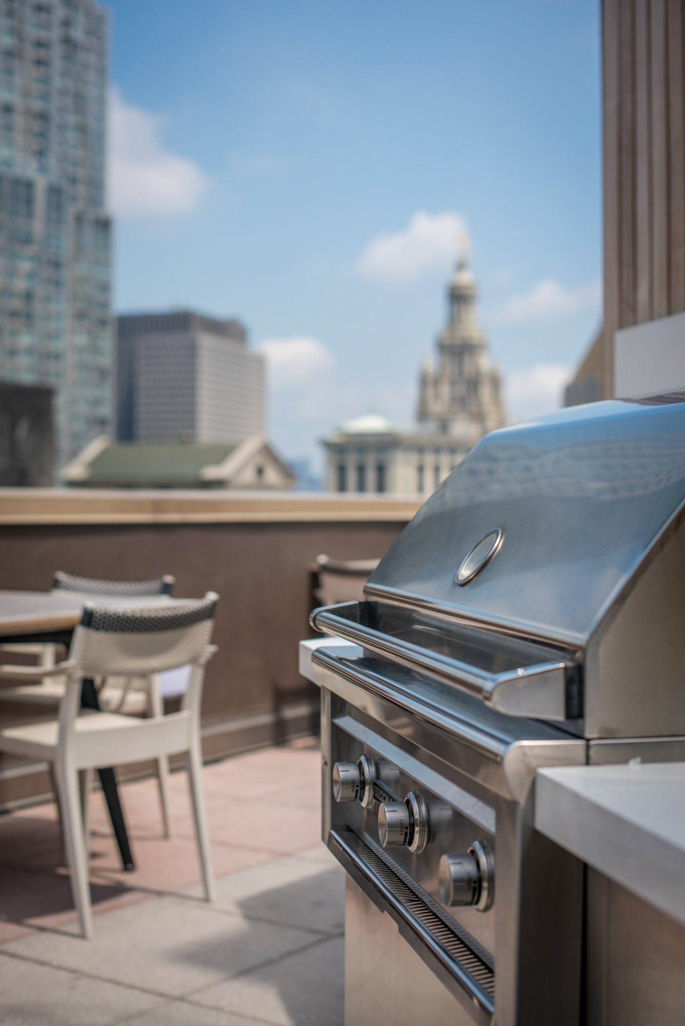 The rooftop lounge at 15 Cliff apartments in Manhattan, NYC.