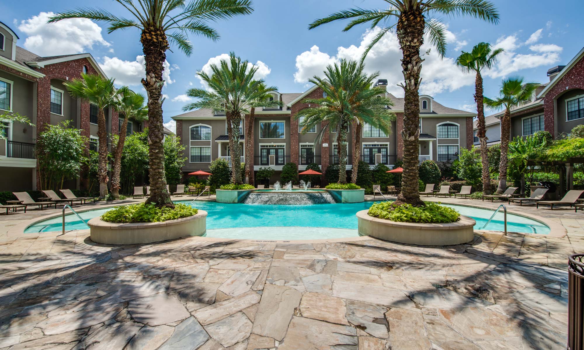 The pool at Village on Memorial townhomes in Houston, TX.