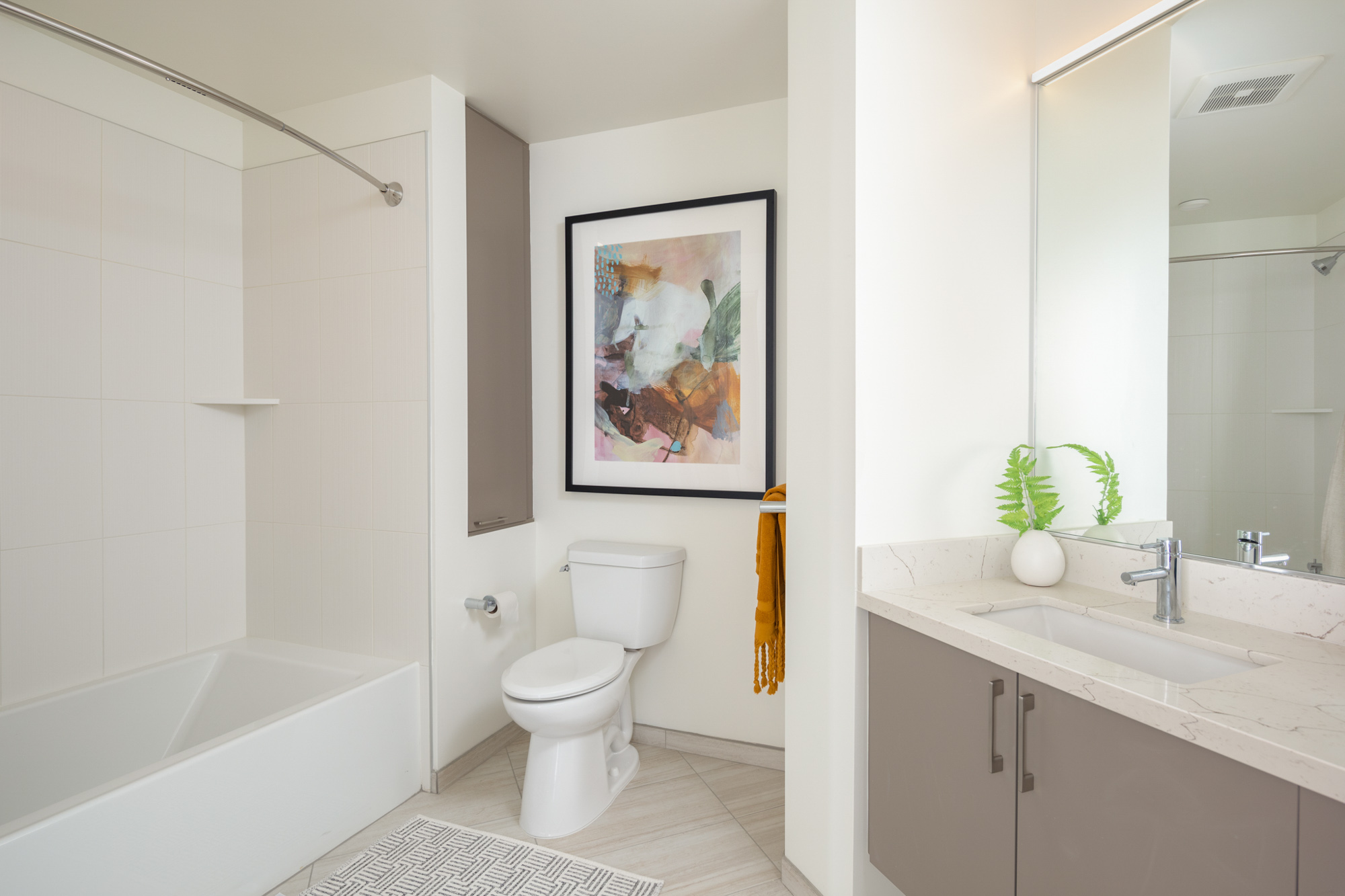 A bathroom at The Merian Apartments in San Diego, California.