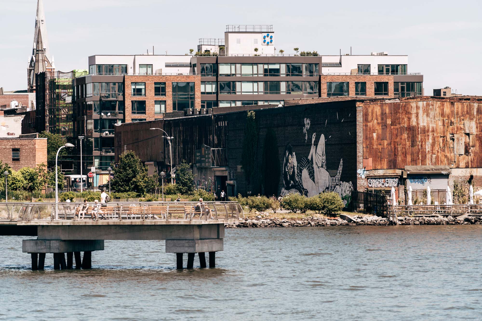 A park near One Blue Slip in Greenpoint, Brooklyn.