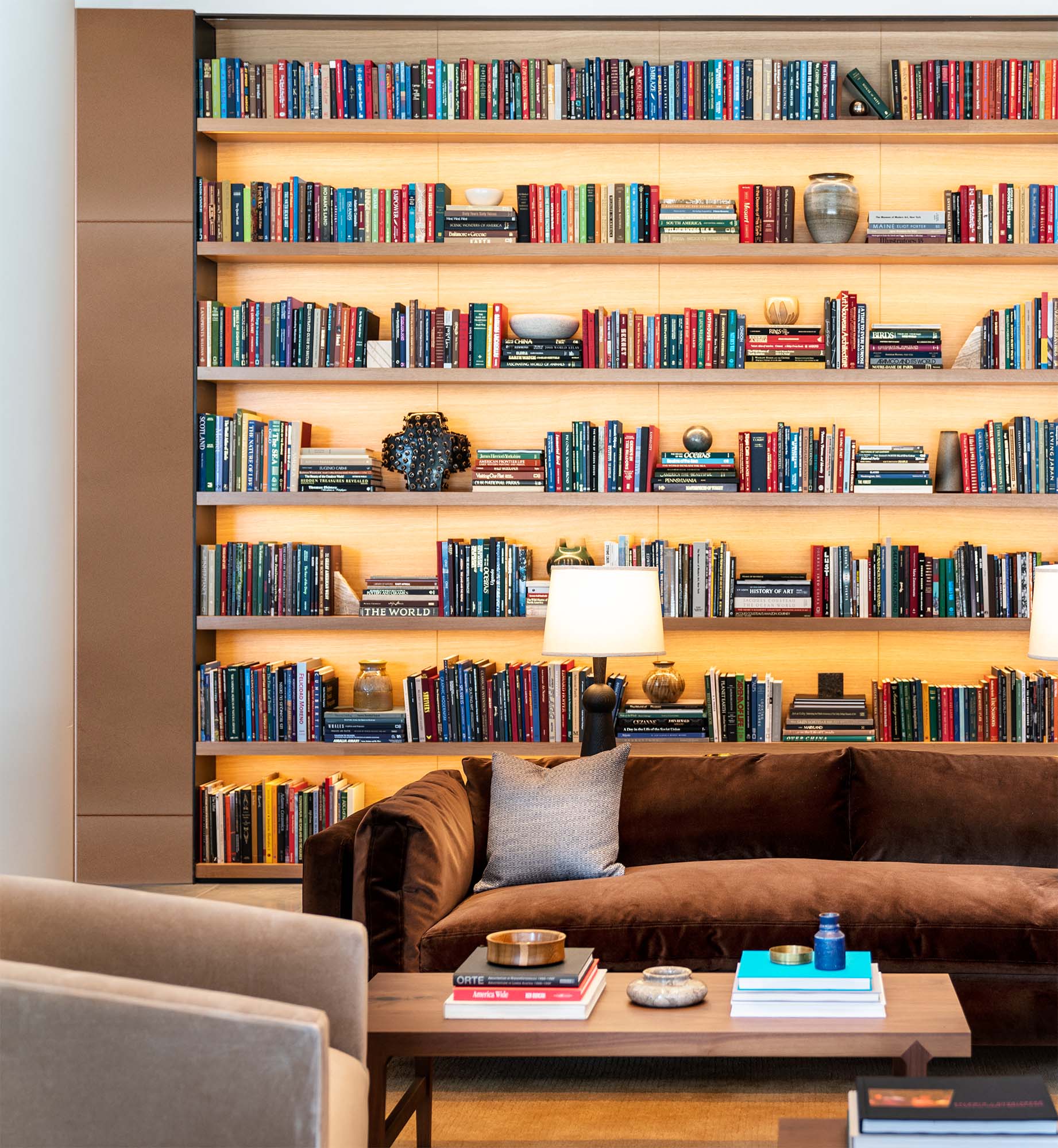 The lobby in One Blue Slip in Greenpoint Landing in Brooklyn, New York.