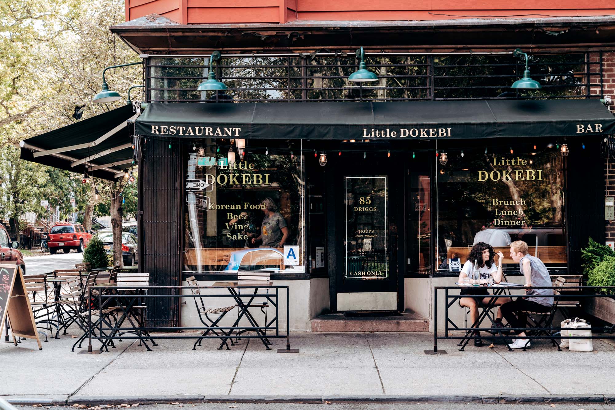 A restaurant near One Blue Slip in Greenpoint, Brooklyn.