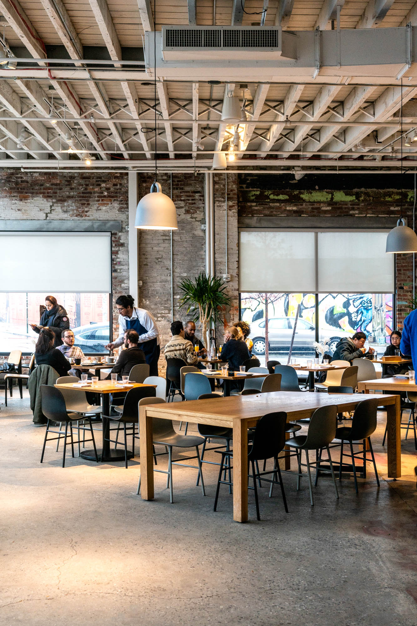 A restaurant near One Blue Slip in Greenpoint, Brooklyn.