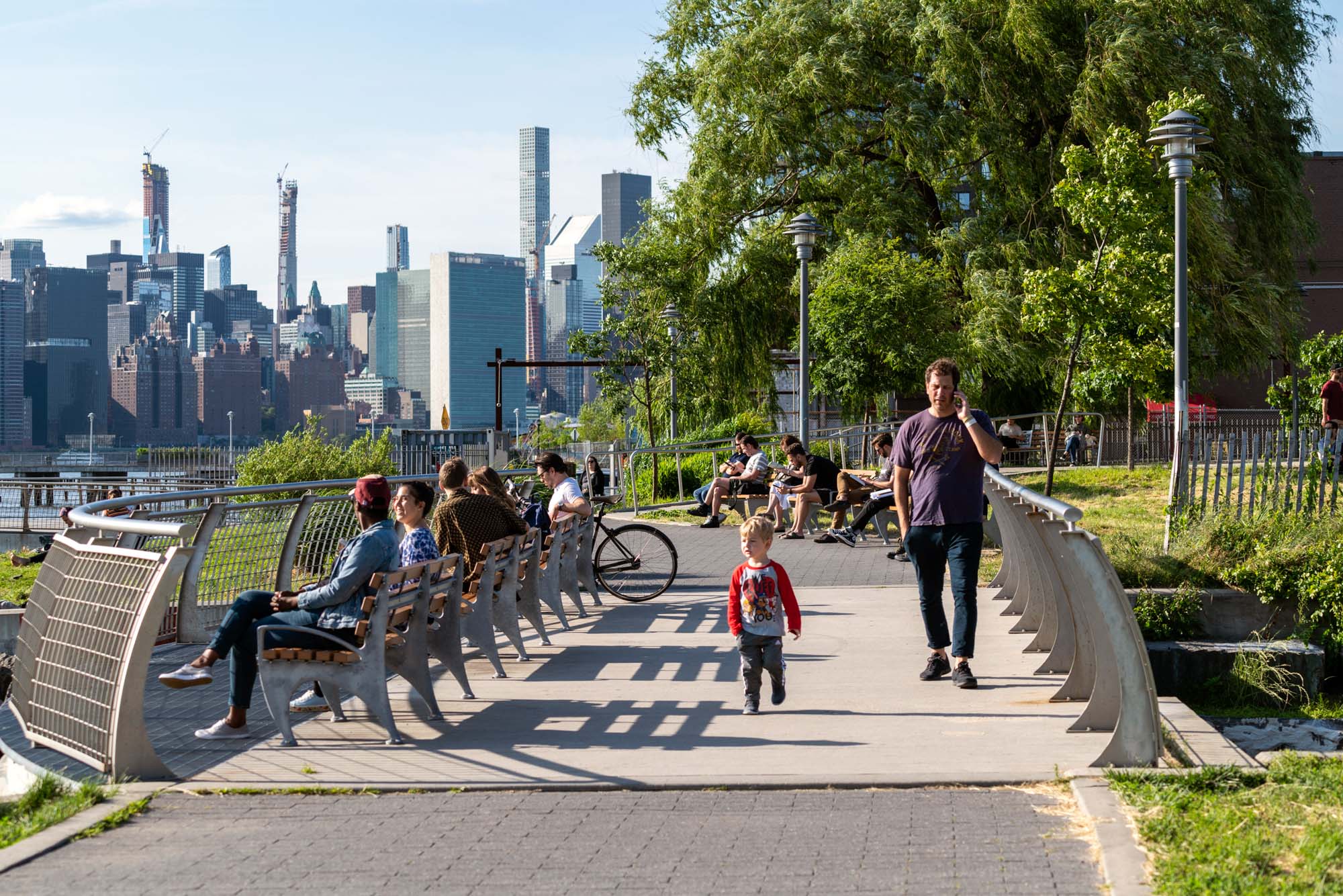 A park near One Blue Slip in Greenpoint, Brooklyn.