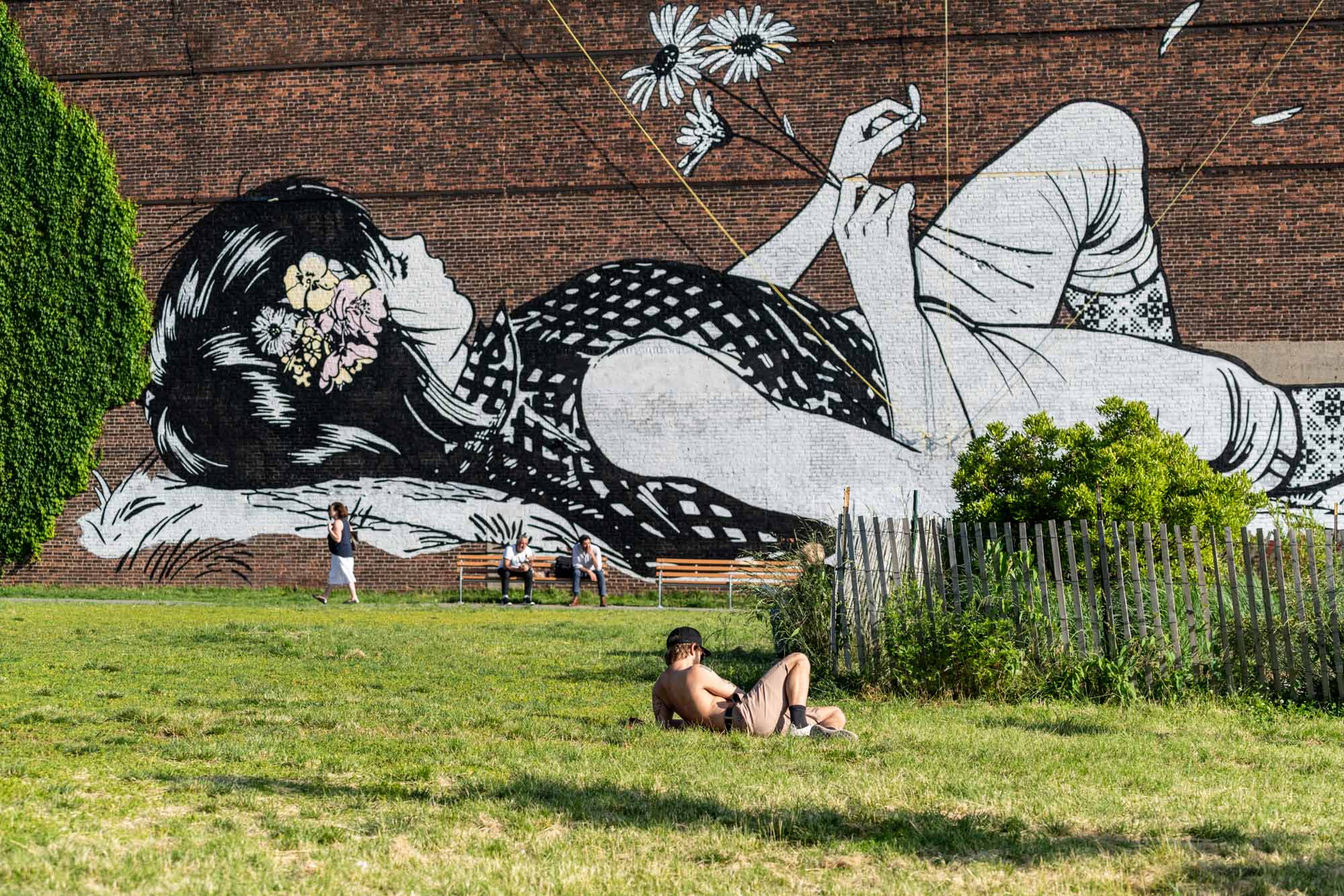 A park near One Blue Slip in Greenpoint, Brooklyn.