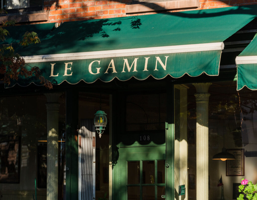 Le Gamin restaurant in Greenpoint Brooklyn near Two Blue Slip apartments.