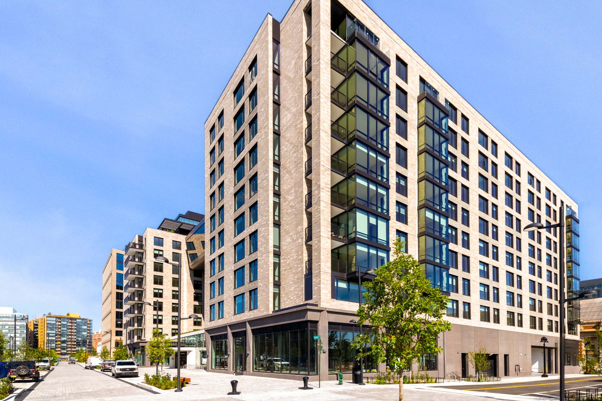 The exterior of Vela apartments in The Yards in Washington, DC.