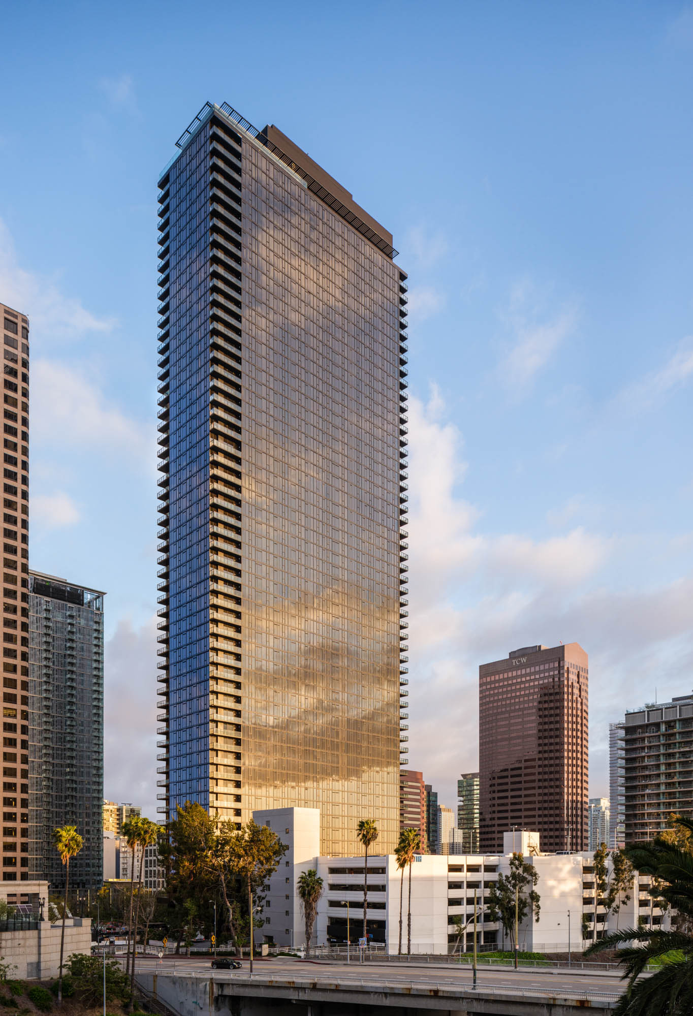 The exterior of Beaudry apartments in downtown Los Angeles.