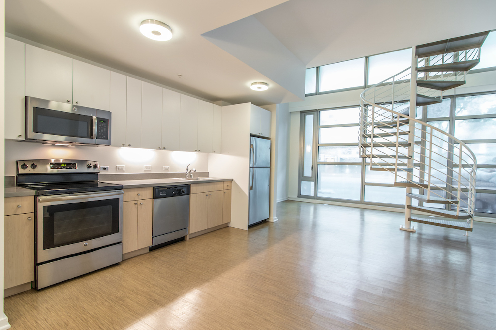 The kitchen at Mosso apartments in San Francisco, CA.