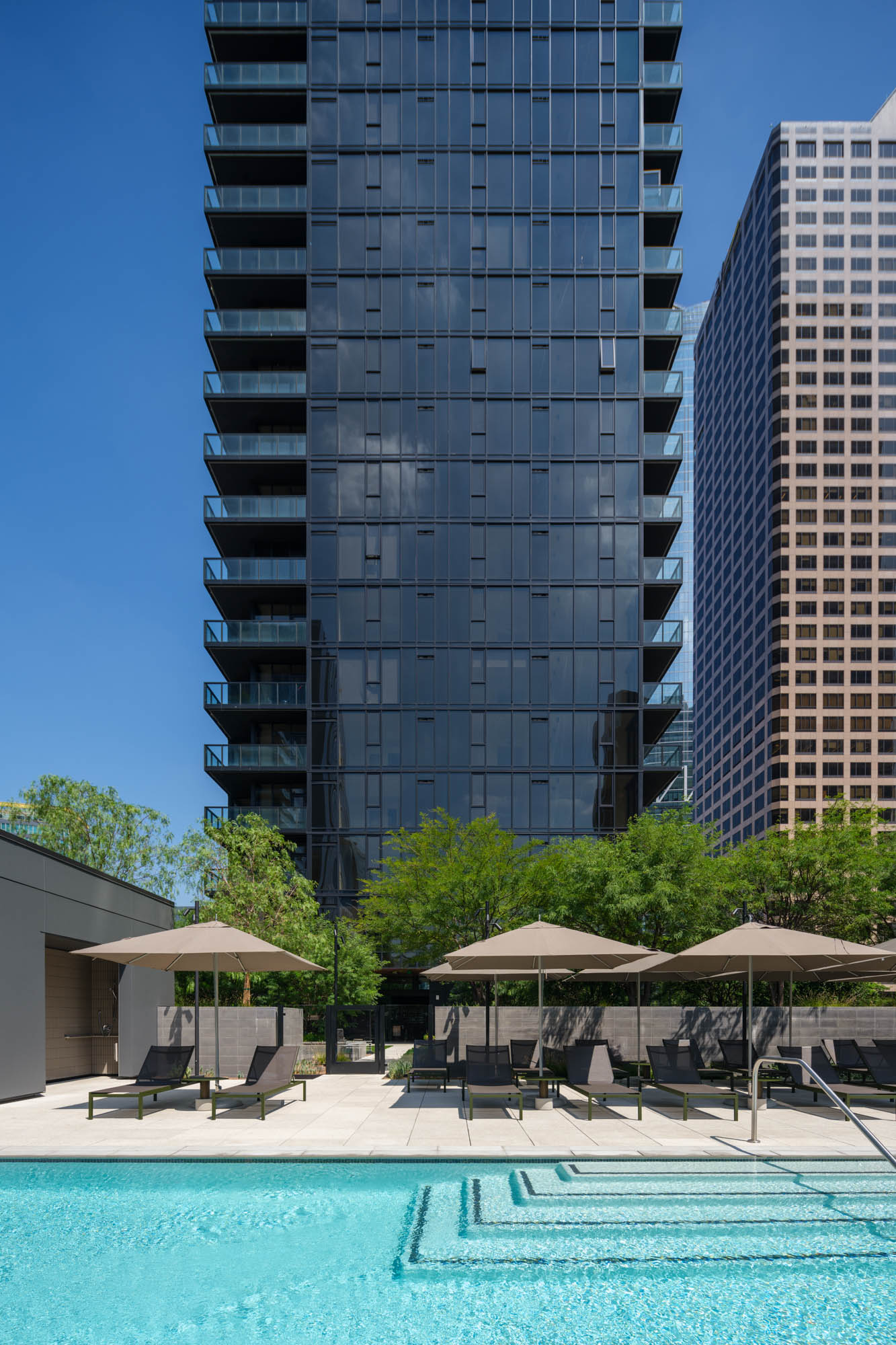 The pool at Beaudry apartments in downtown Los Angeles.