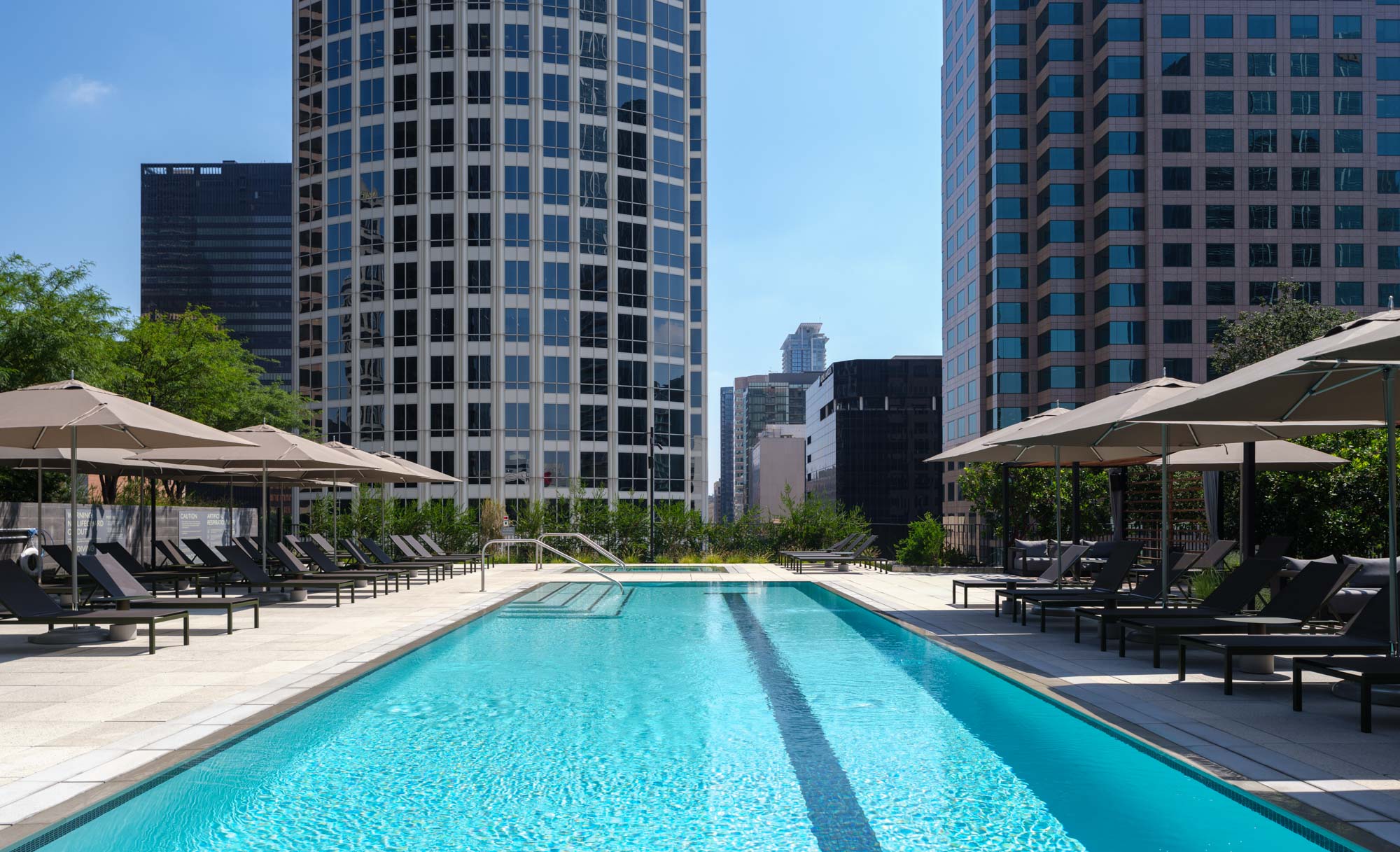 The pool at Beaudry apartments in downtown Los Angeles.