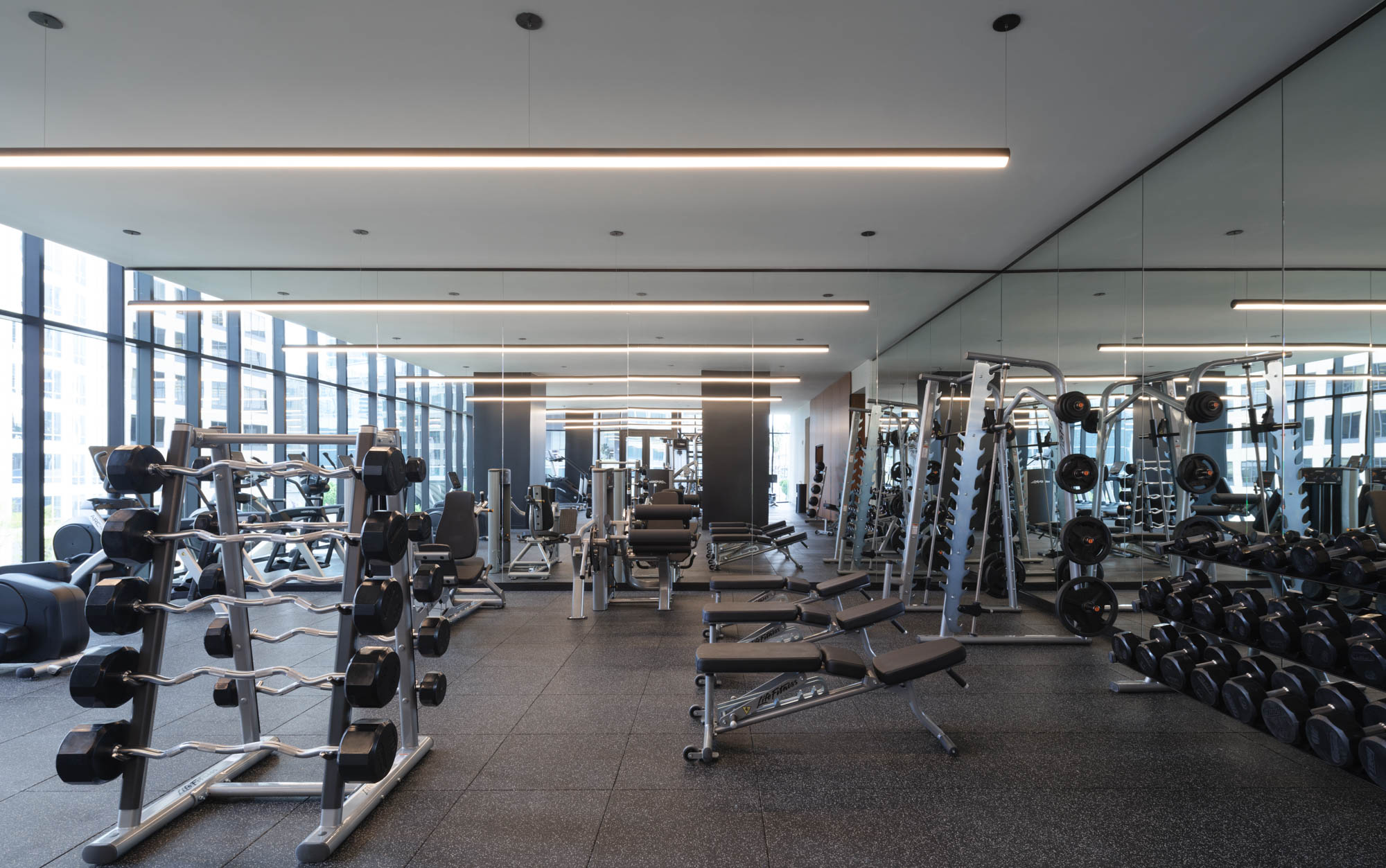 The athletic club at Beaudry apartments in downtown Los Angeles.