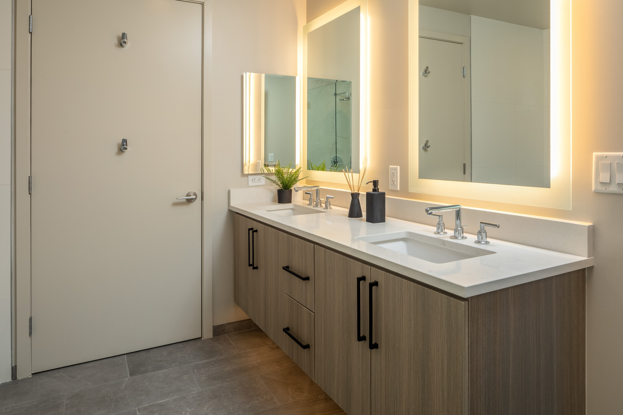 A bathroom at The Merian Apartments in San Diego, California.