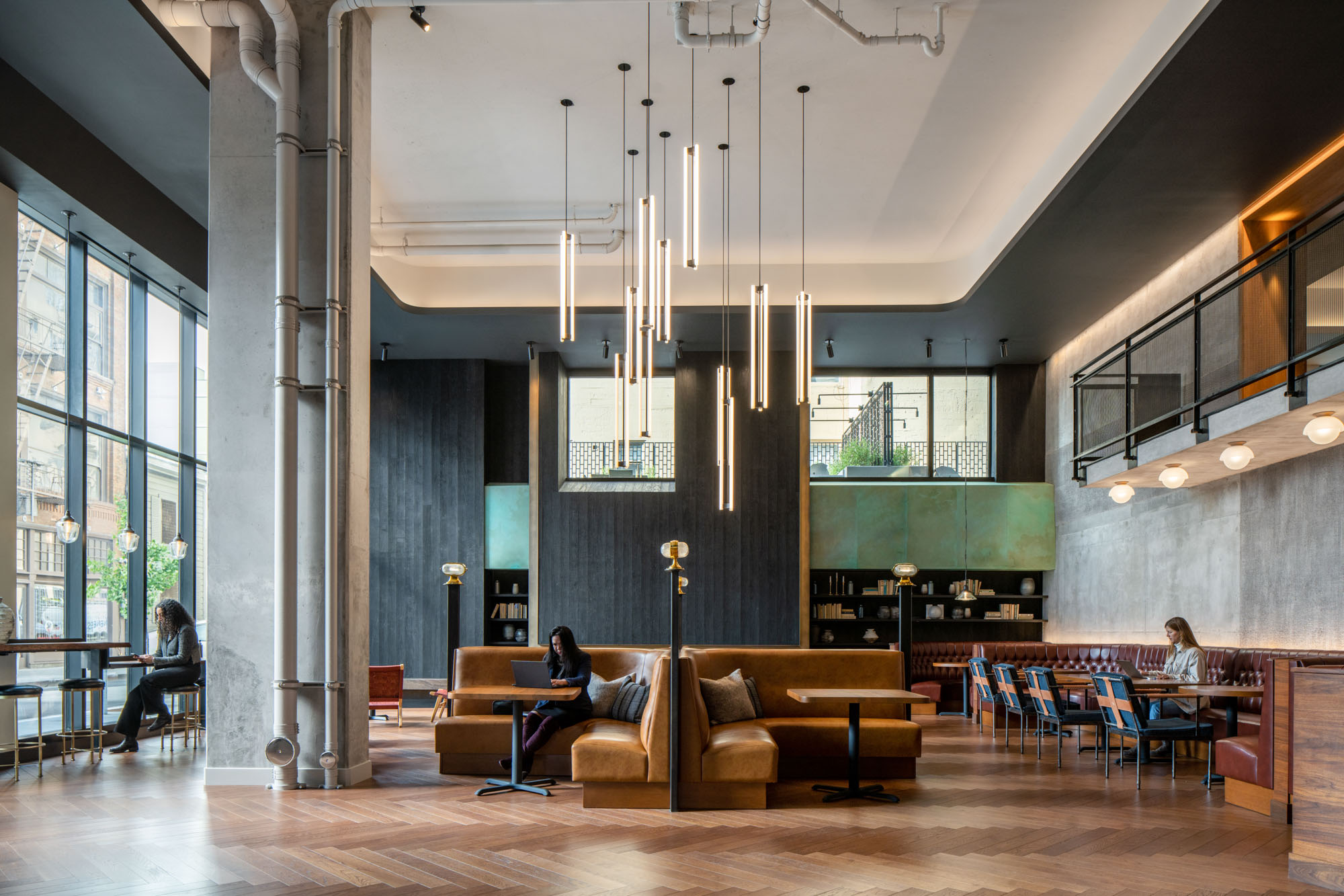 The lobby in The George in San Francisco.