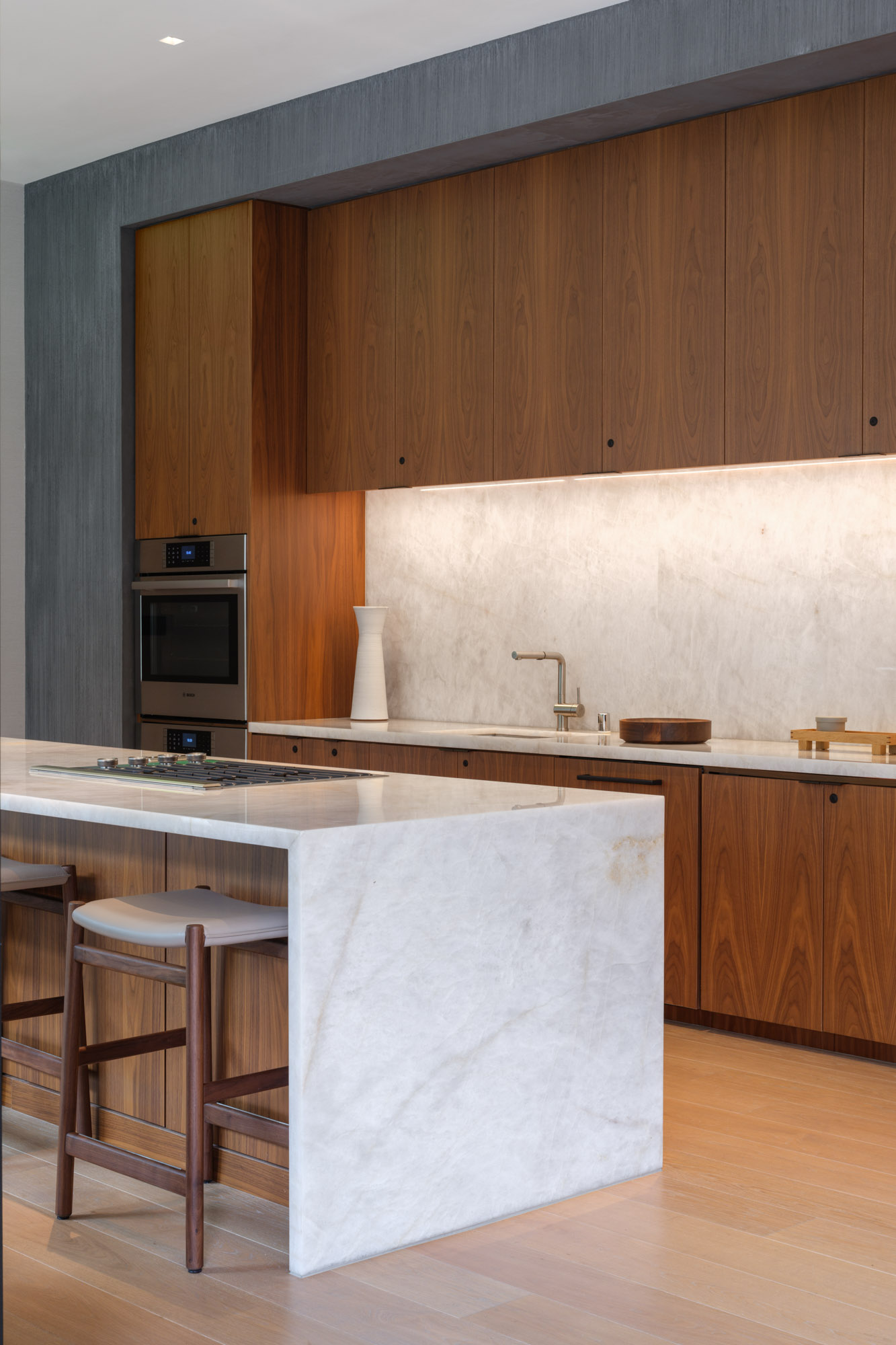 The catering kitchen at Beaudry apartments in downtown Los Angeles.