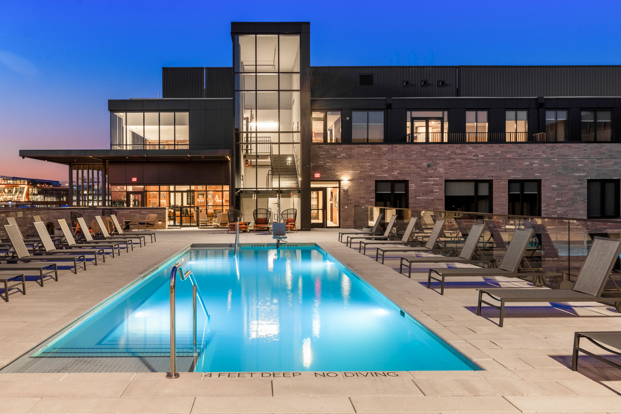 The pool at Vela apartments in The Yards in Washington, DC.