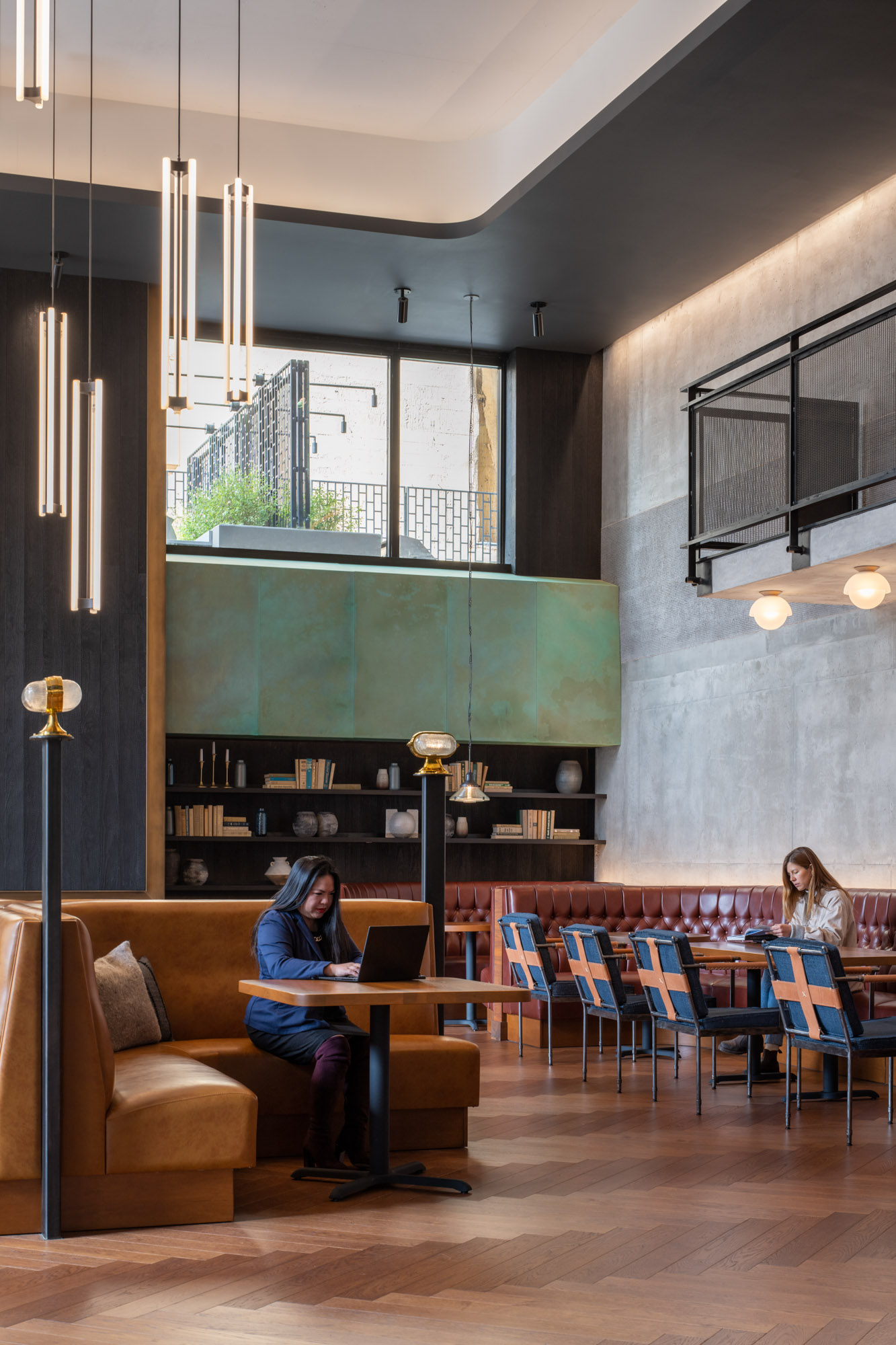 The lobby in The George in San Francisco.