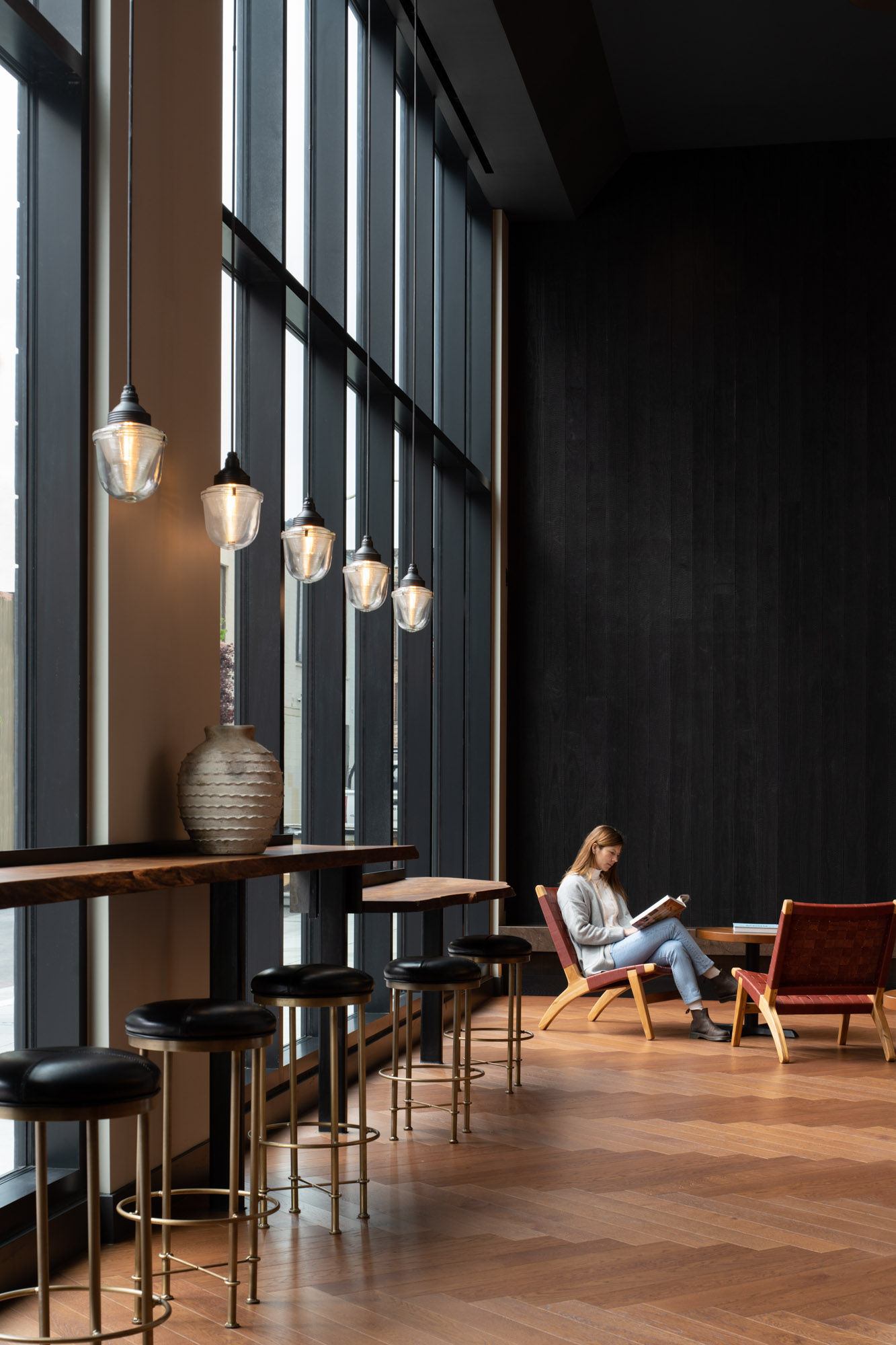 The lobby in The George in San Francisco.