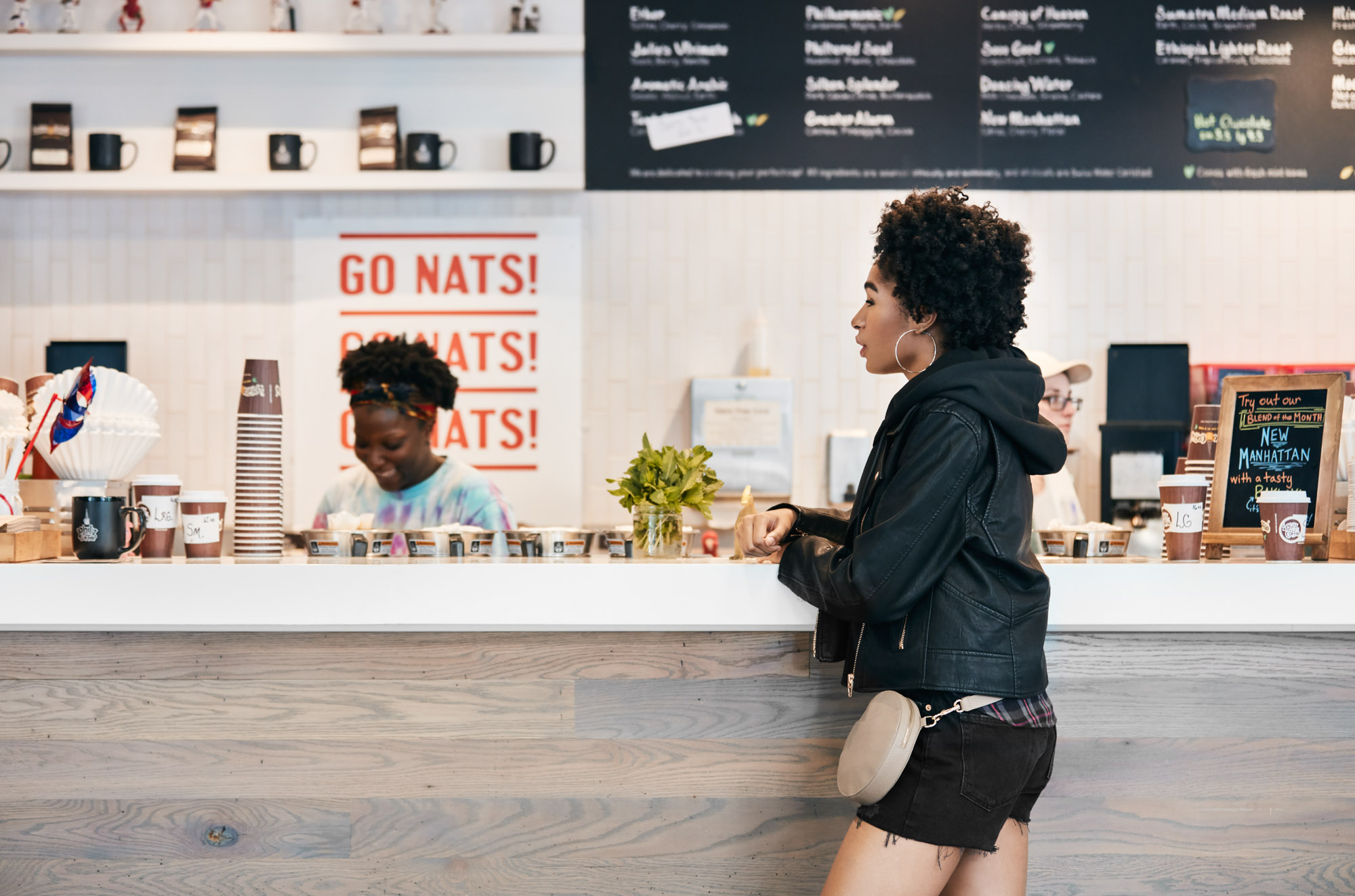 A coffee shop near Guild apartments at The Yards in Washington, DC.